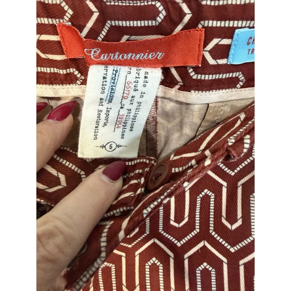Cartonnier Anthropology Women's Charlie Trouser Rust Size 6